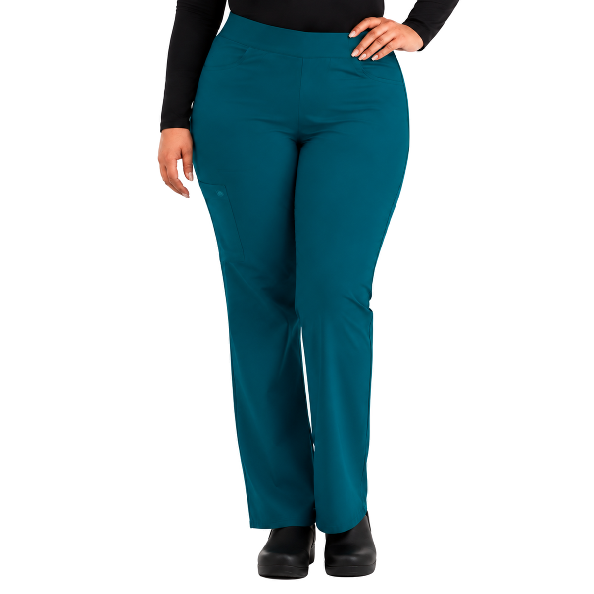 Pantalón quirúrgico Dickies DK135 Balance para mujer talla extra Azul Caribe, vista frontal | color:azul-caribe