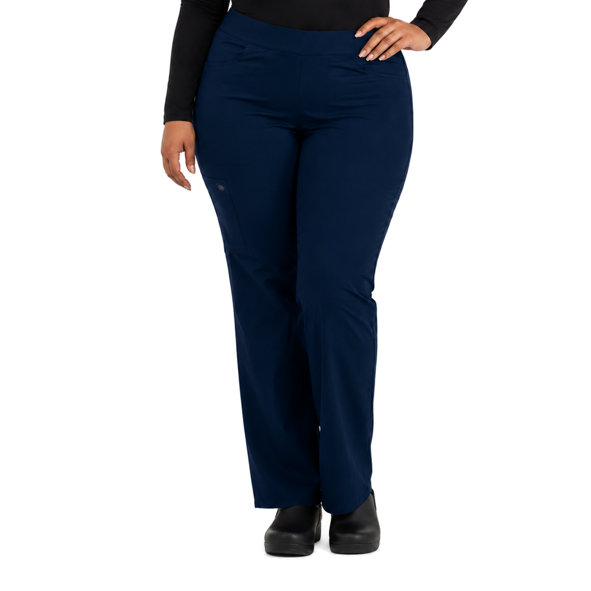 Pantalón quirúrgico Dickies DK135 Balance para mujer talla extra Azul Marino, vista frontal | color:azul-marino