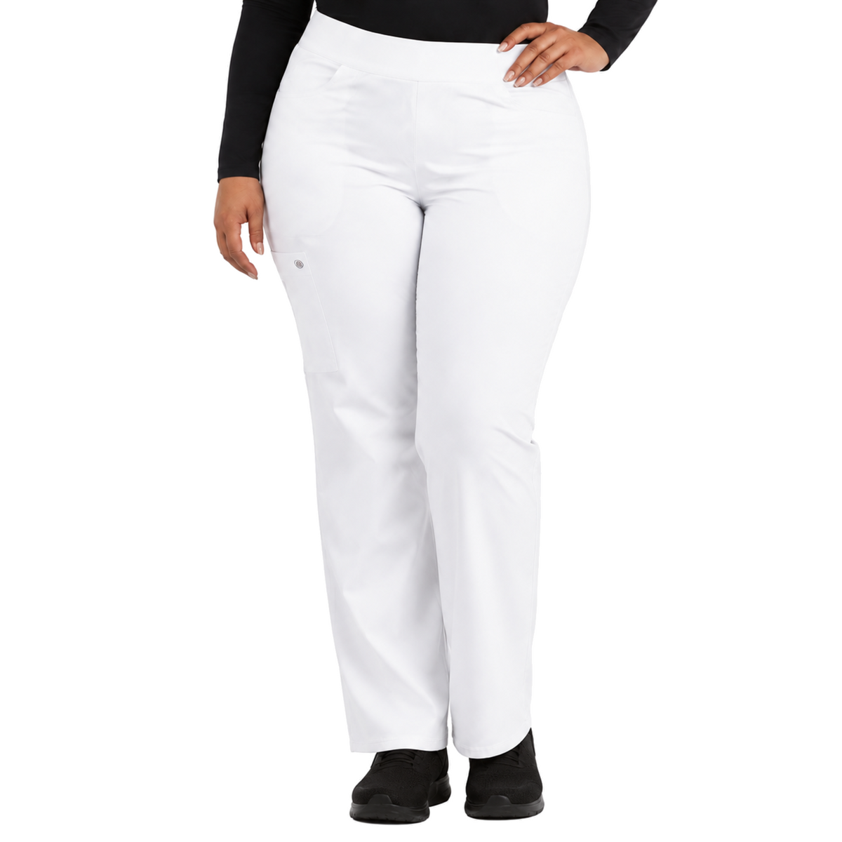 Pantalón quirúrgico Dickies DK135 Balance para mujer talla extra Blanco, vista frontal | color:blanco