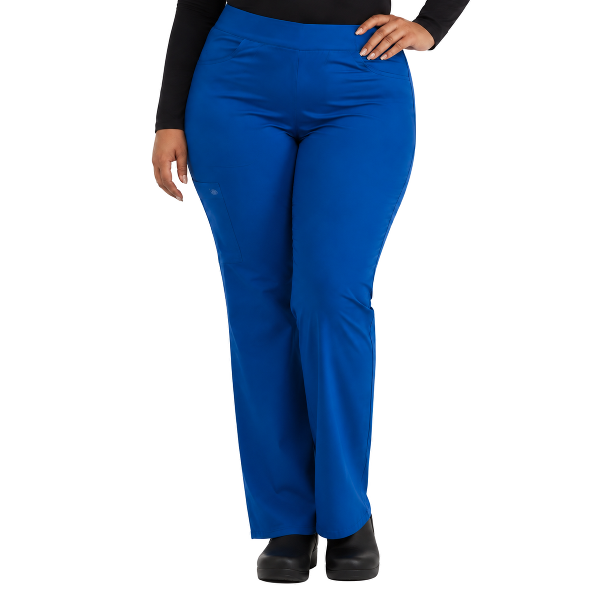 Pantalón quirúrgico Dickies DK135 Balance para mujer talla extra Galaxy Blue, vista frontal | color:galaxy-blue