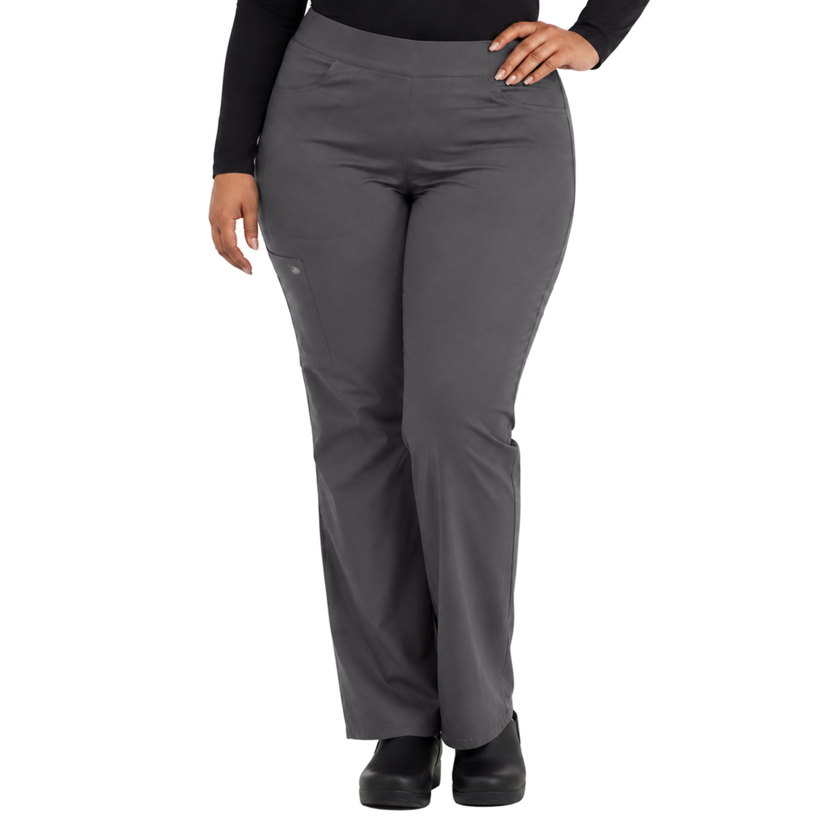Pantalón quirúrgico Dickies DK135 Balance para mujer talla extra Gris Oxford, vista frontal | color:gris-oxford