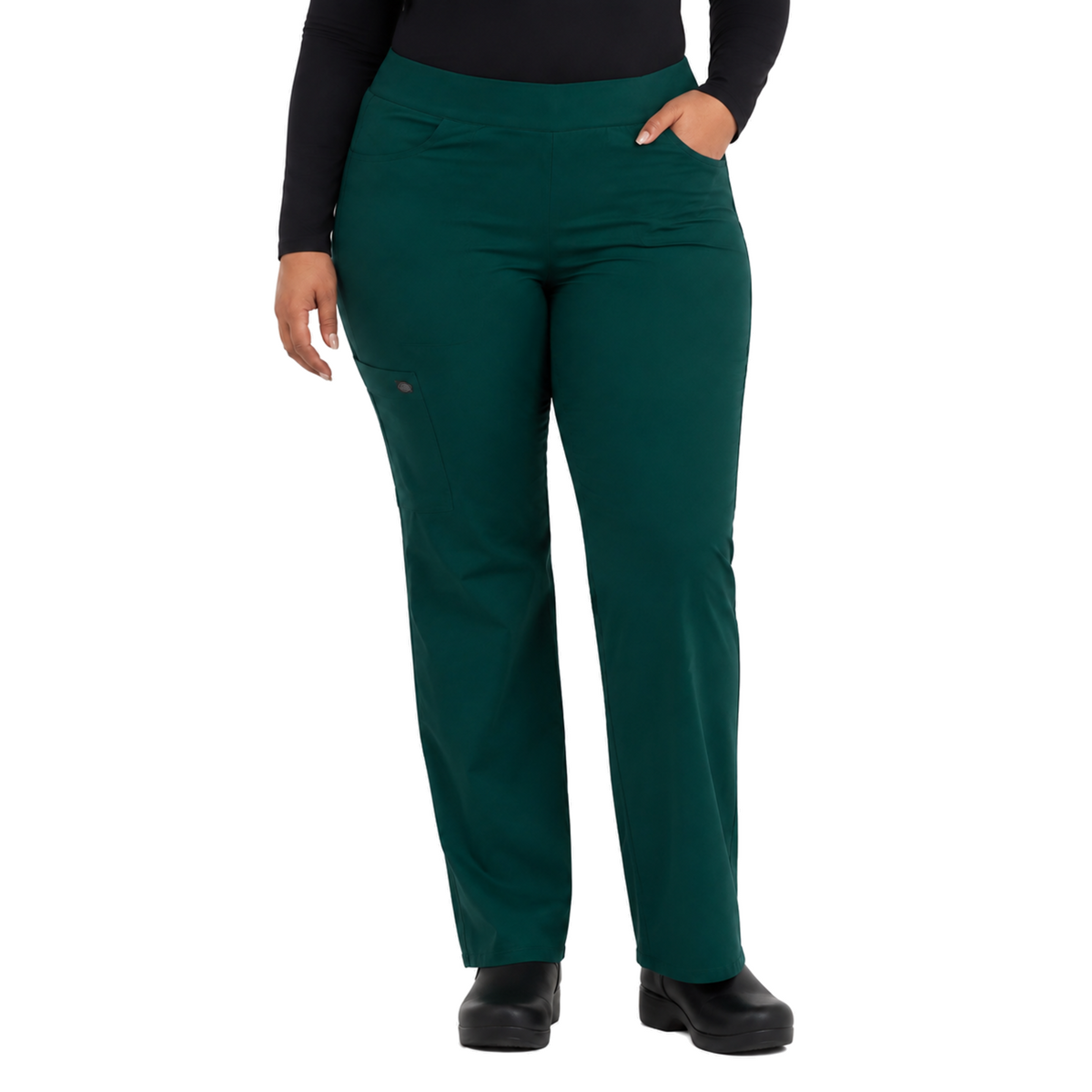 Pantalón quirúrgico Dickies DK135 Balance para mujer talla extra Hunter, vista frontal | color:hunter