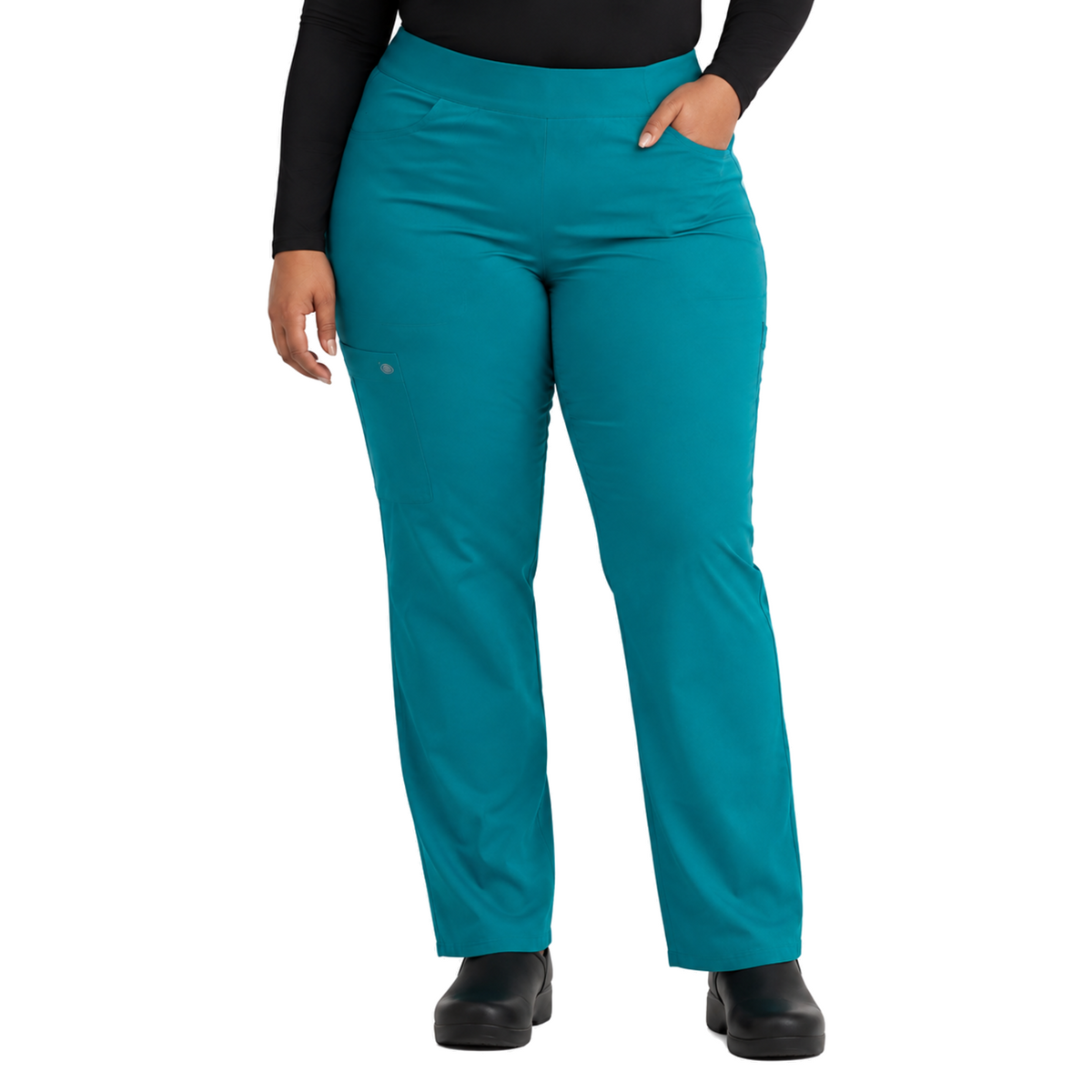 Pantalón quirúrgico Dickies DK135 Balance para mujer talla extra Jade, vista frontal | color:jade