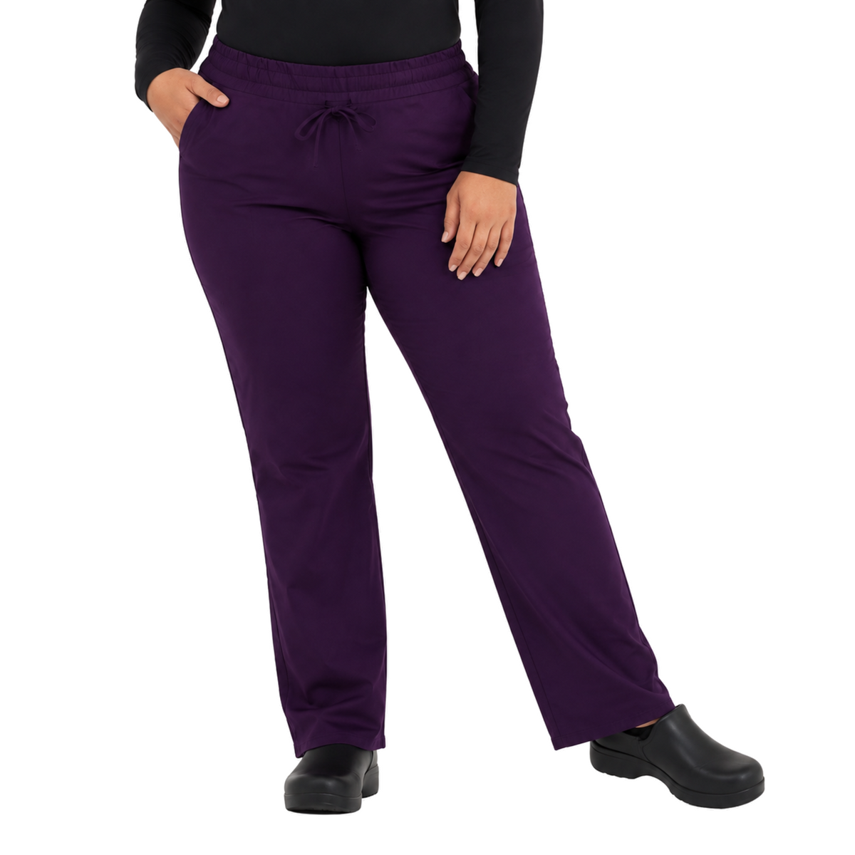 Pantalón quirúrgico Dickies DK135 Balance para mujer talla extra Morado, vista frontal | color:morado