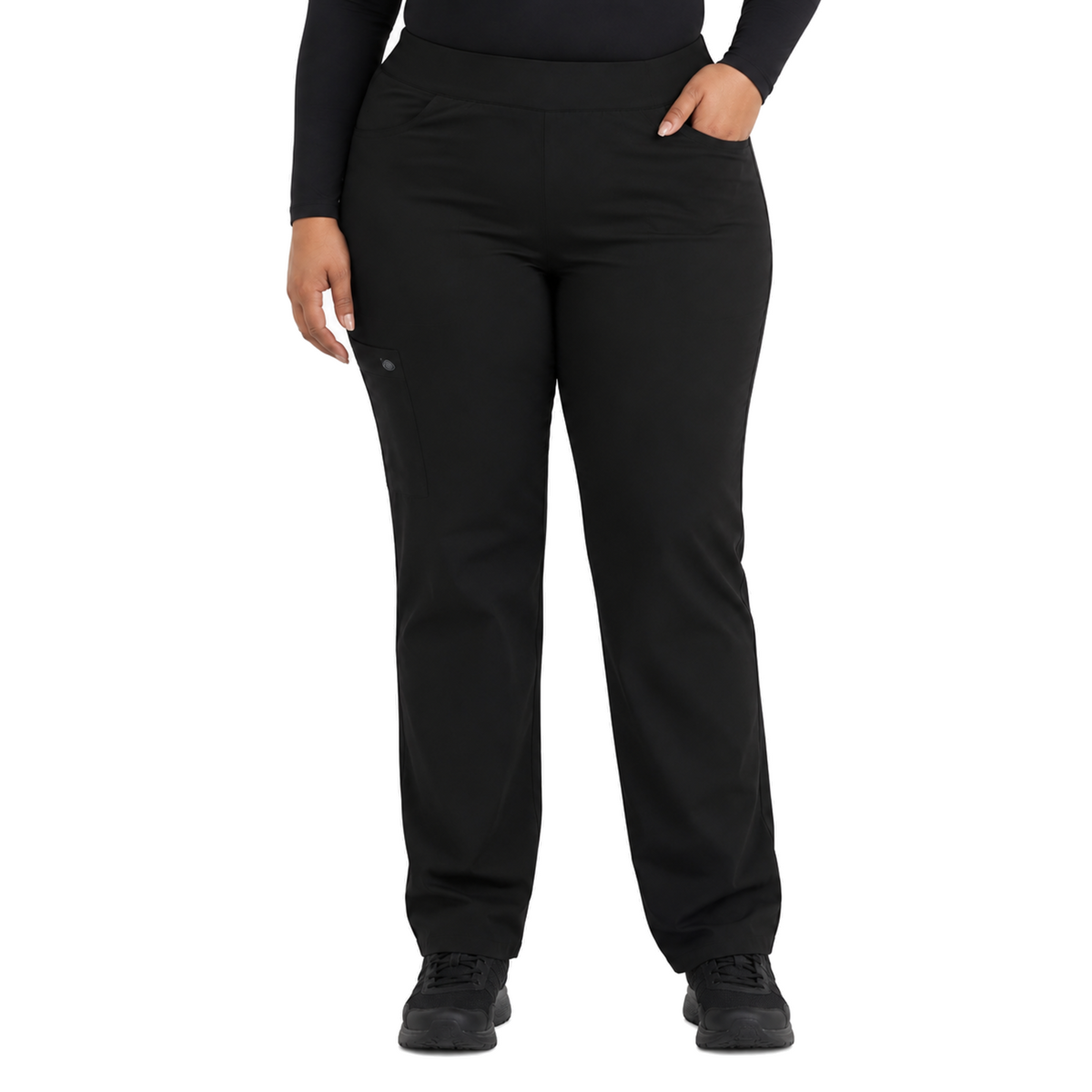 Pantalón quirúrgico Dickies DK135 Balance para mujer talla extra Negro, vista frontal | color:negro