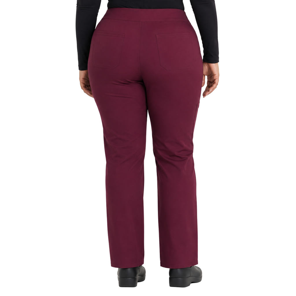 Pantalón quirúrgico Dickies DK135 Balance para mujer talla extra Vino, vista posterior