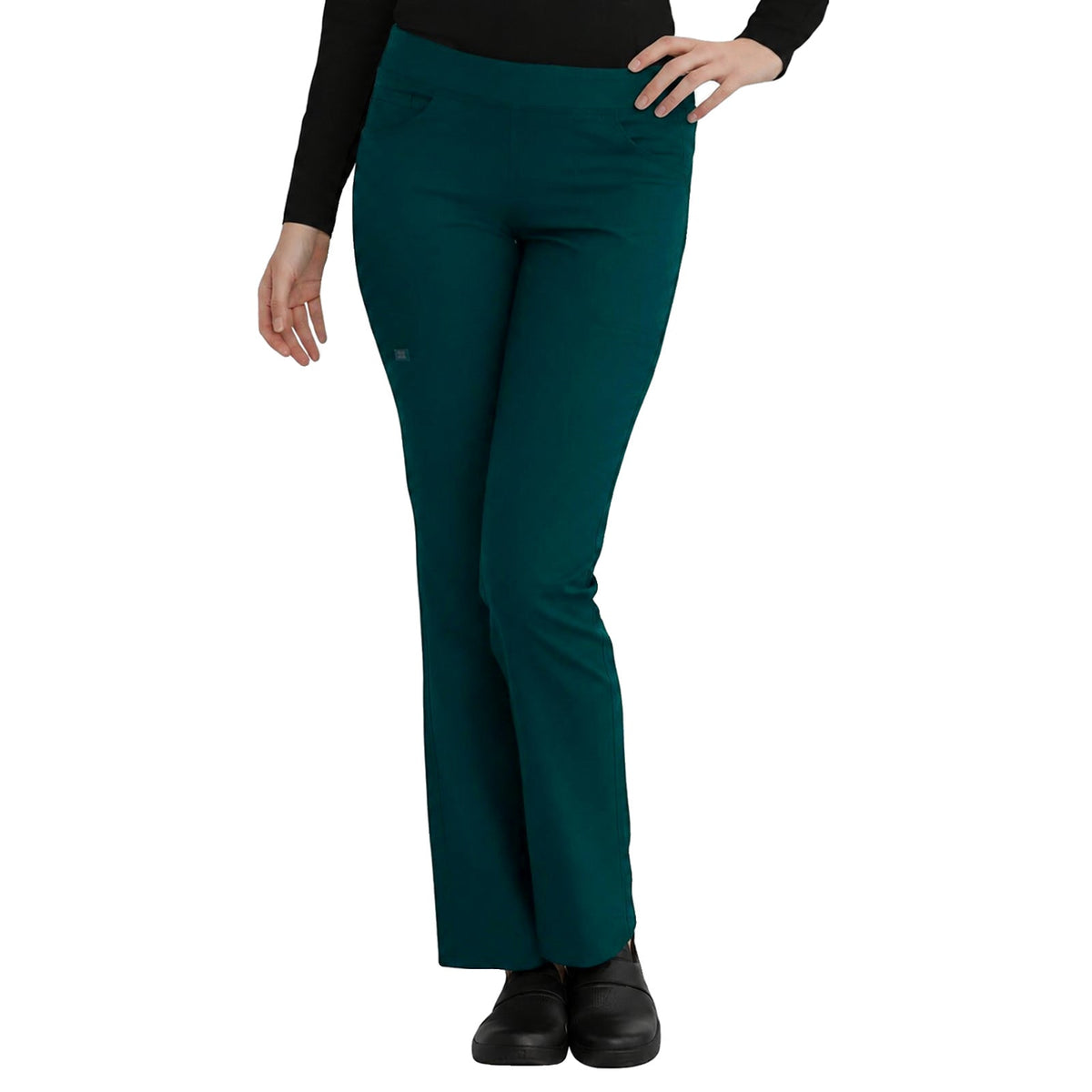 Pantalón quirúrgico Dickies DK135 Balance Stretch para mujer Azul Caribe, vista frontal | color:azul-caribe