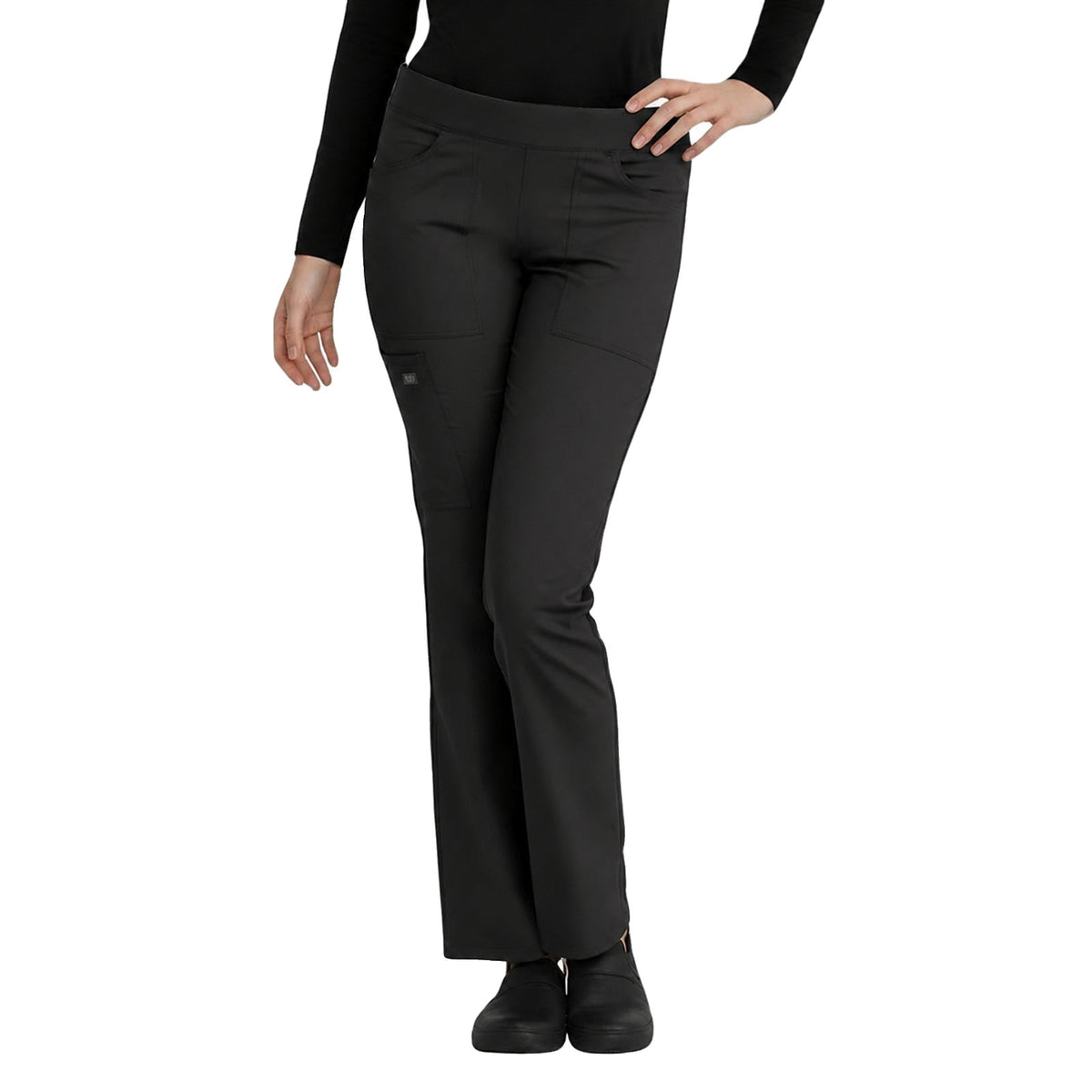 Pantalón quirúrgico Dickies DK135 Balance Stretch para mujer Gris Oxford, vista frontal | color:gris-oxford