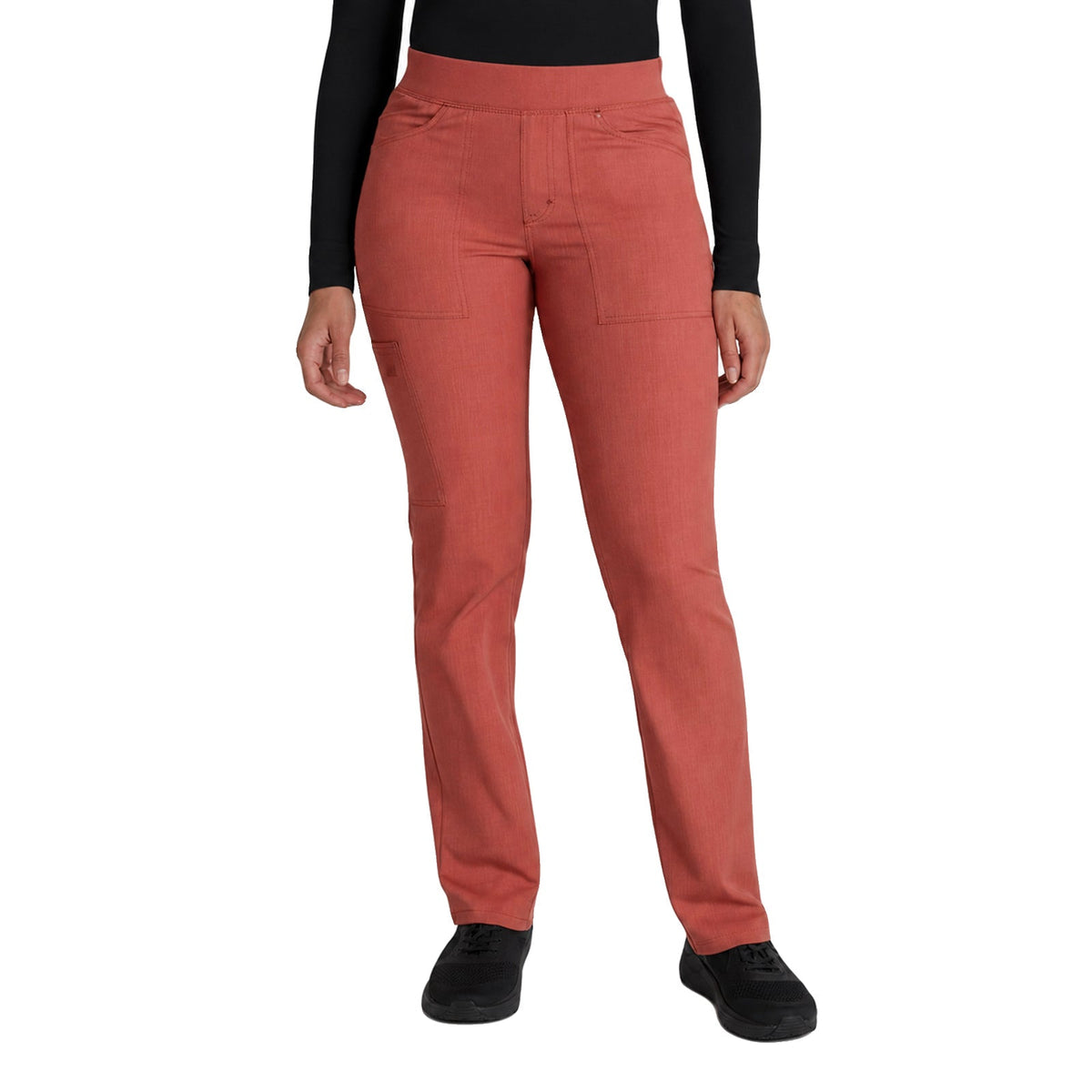Pantalón quirúrgico Dickies DK135 Balance Stretch para mujer Heather Clay, vista frontal | color:heather-clay