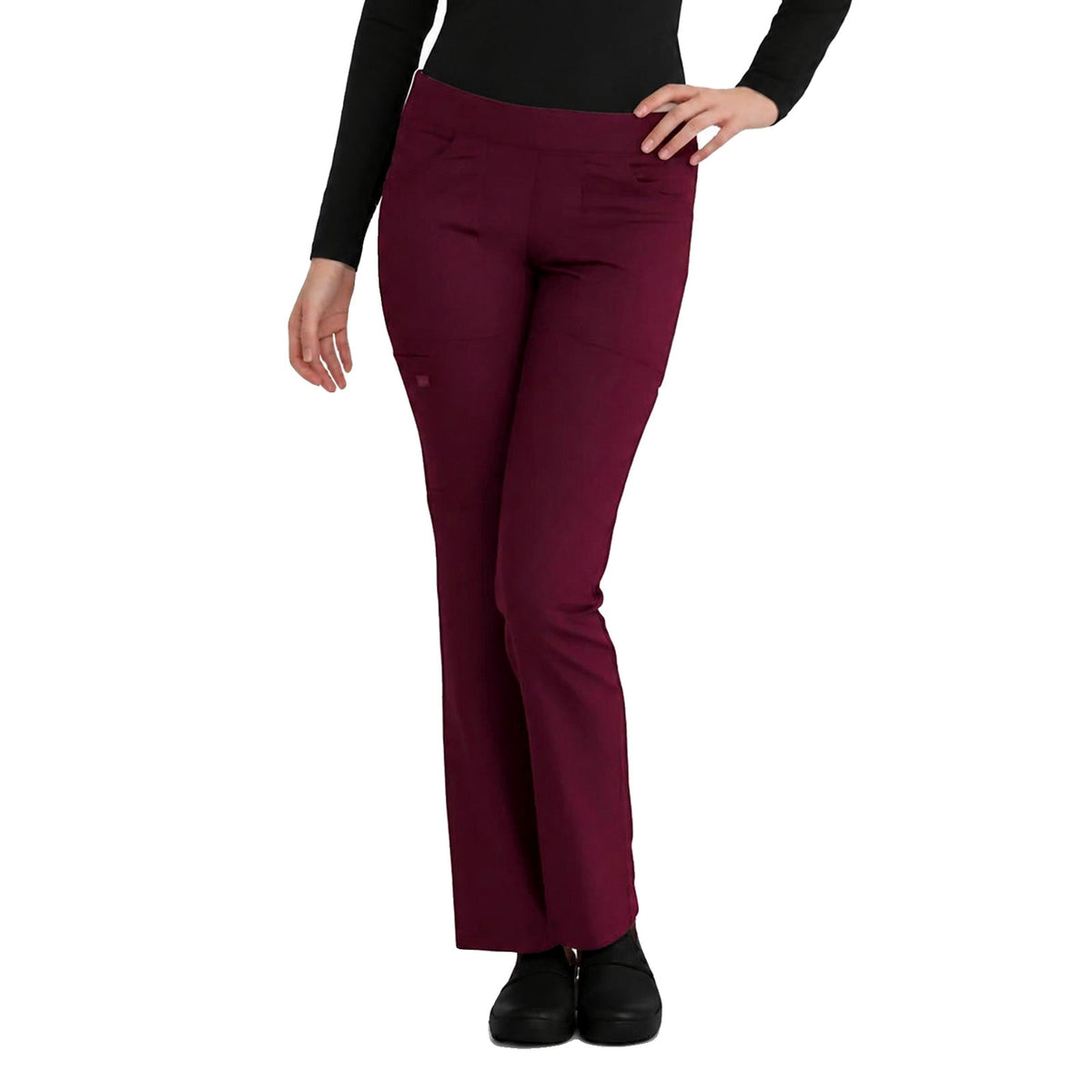 Pantalón quirúrgico Dickies DK135 Balance Stretch para mujer Vino, vista frontal | color:vino