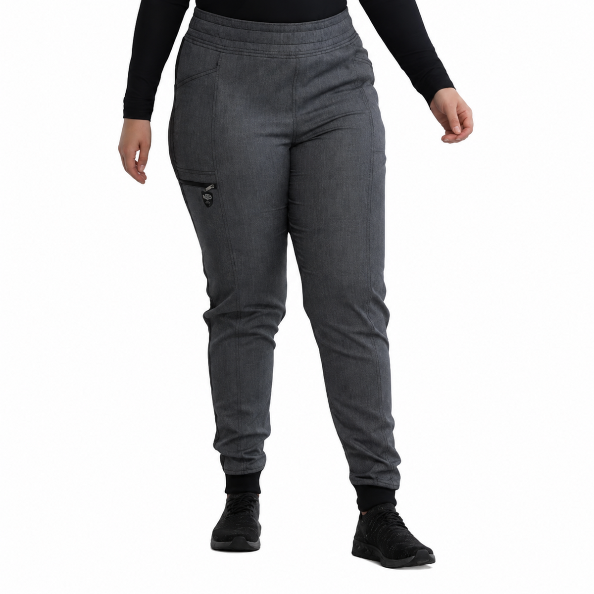 Pantalón quirúrgico jogger Dickies DK155 para mujer en Gris Acero, vista 1 | color:gris-acero