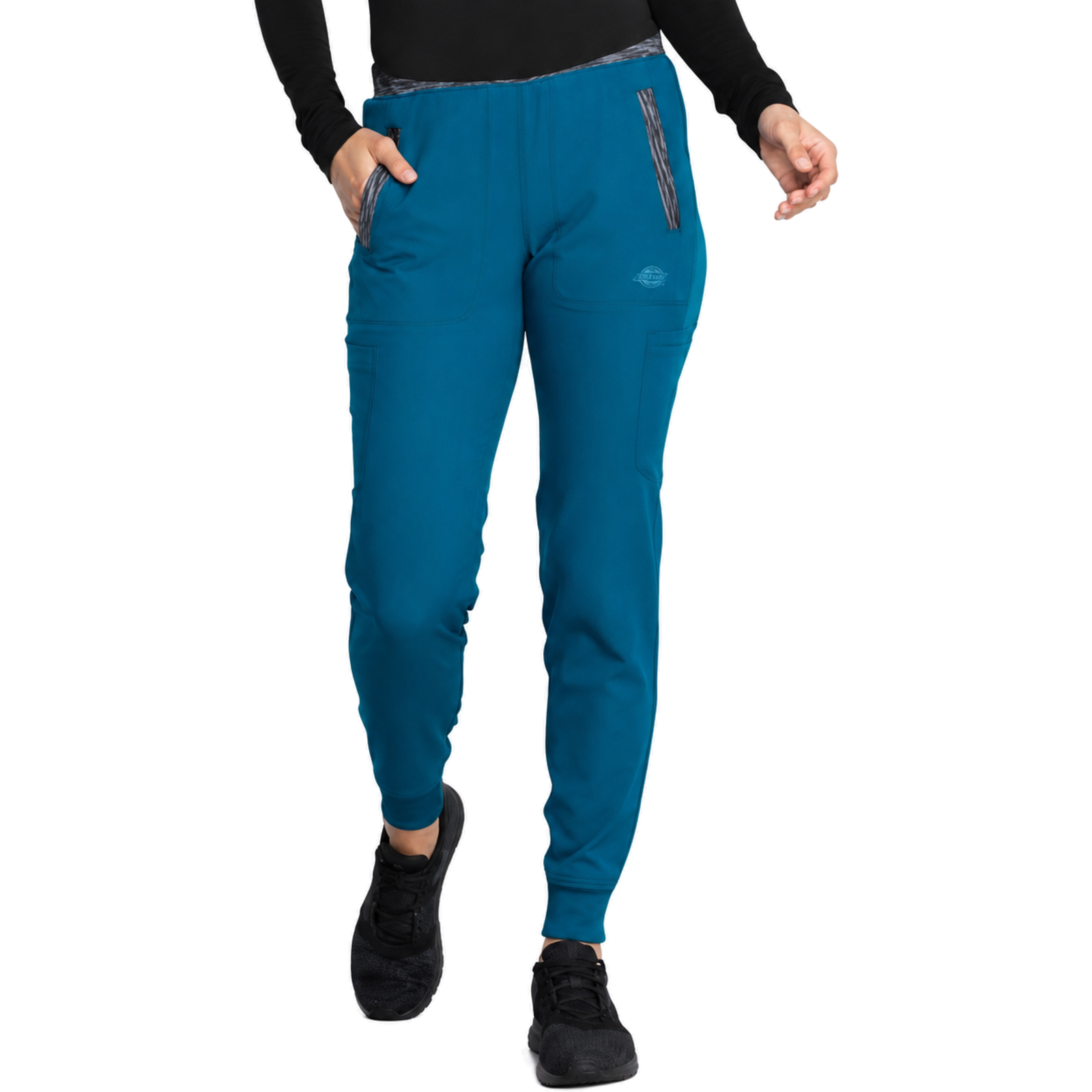 Dickies DK185 pantalón quirúrgico jogger para mujer Azul Caribe, frente | color:azul-caribe