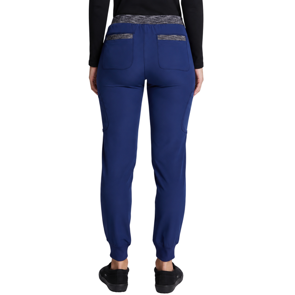 Dickies DK185 pantalón quirúrgico jogger para mujer Azul con Negro, espalda