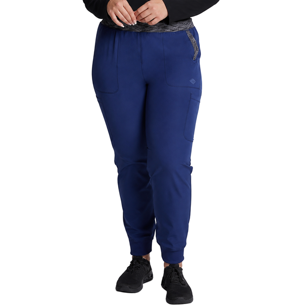 Dickies DK185 pantalón quirúrgico jogger para mujer Azul con Negro, frente 2