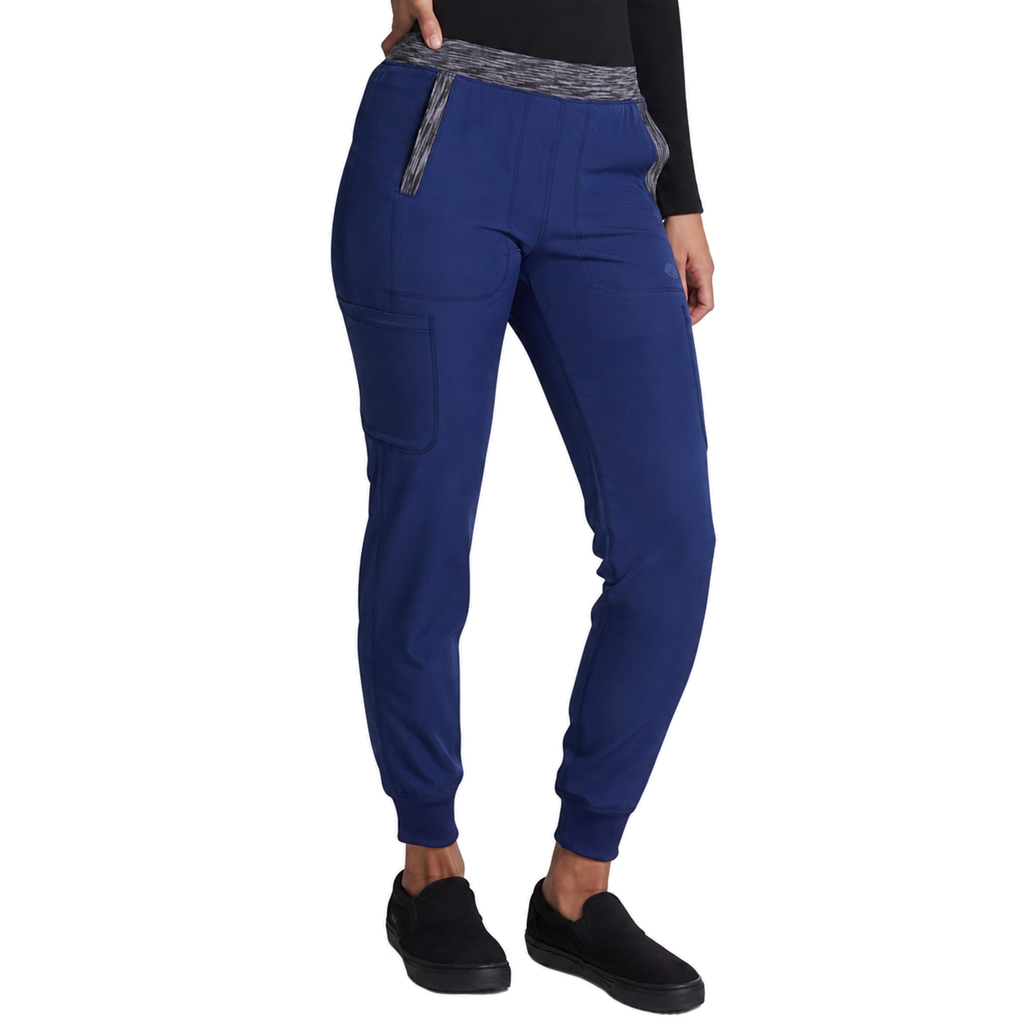 Dickies DK185 pantalón quirúrgico jogger para mujer Azul con Negro, tres cuartos