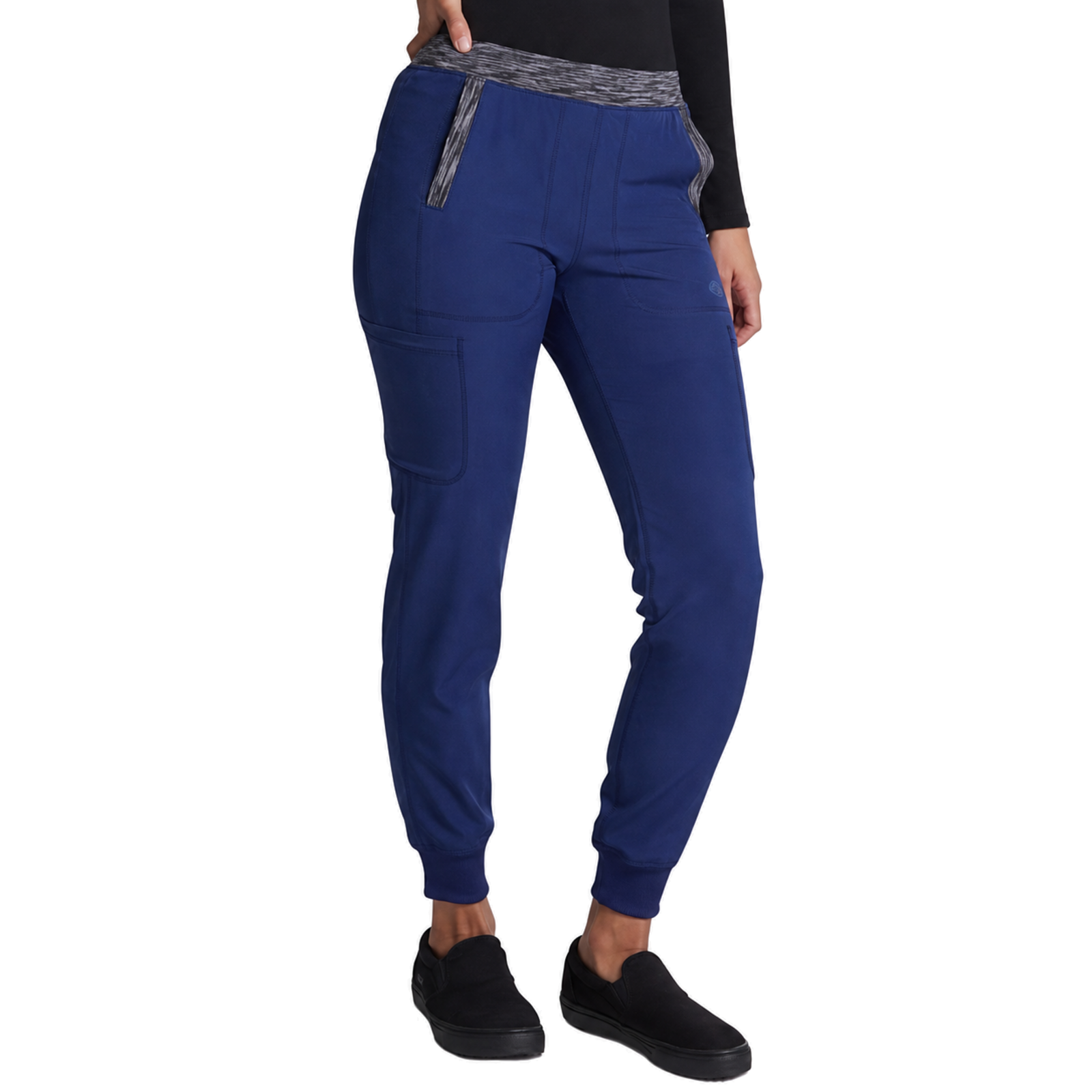 Dickies DK185 pantalón quirúrgico jogger para mujer Azul con Negro, tres cuartos | color:azul-con-negro