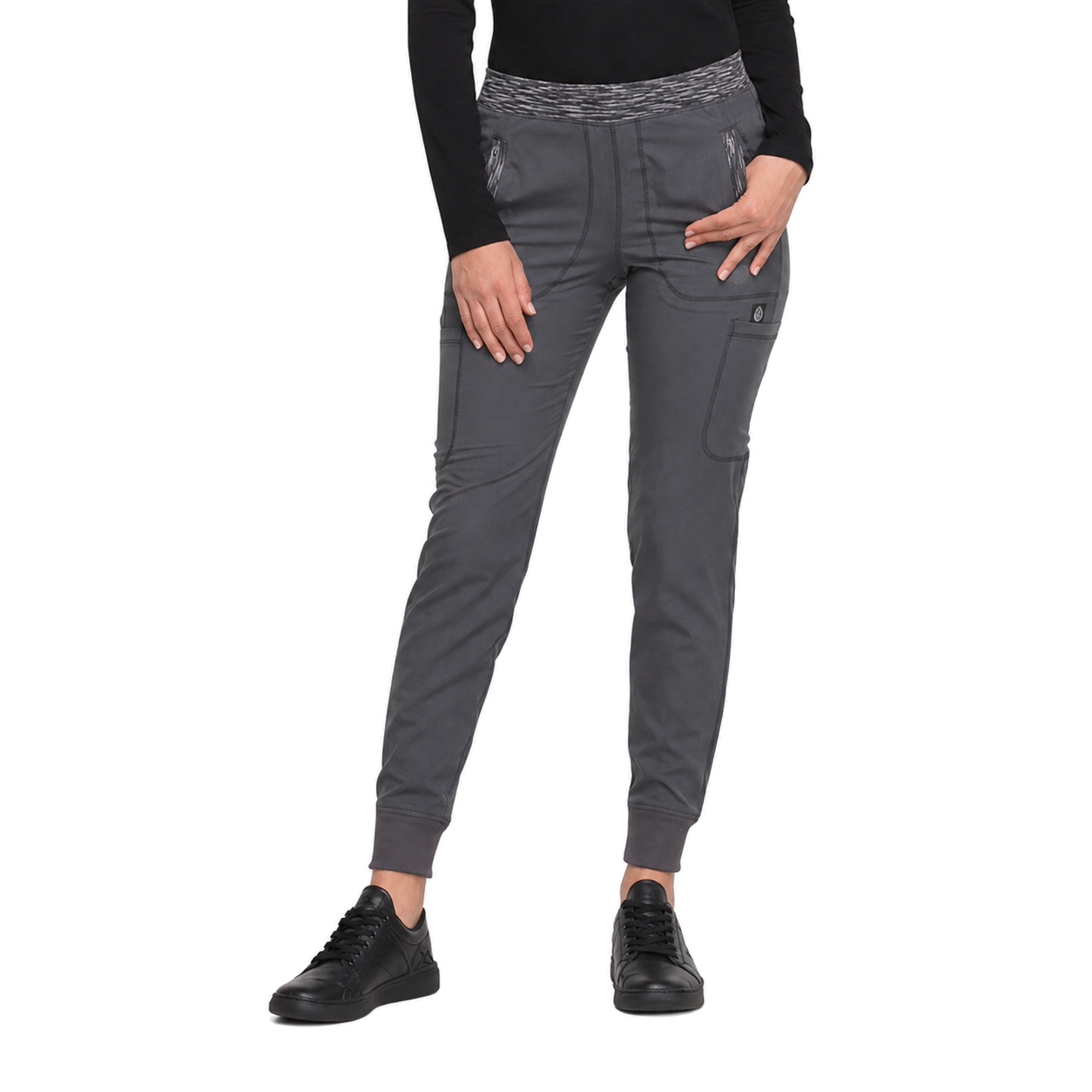 Dickies DK185 pantalón quirúrgico jogger para mujer Gris Oxford, frente | color:gris-oxford