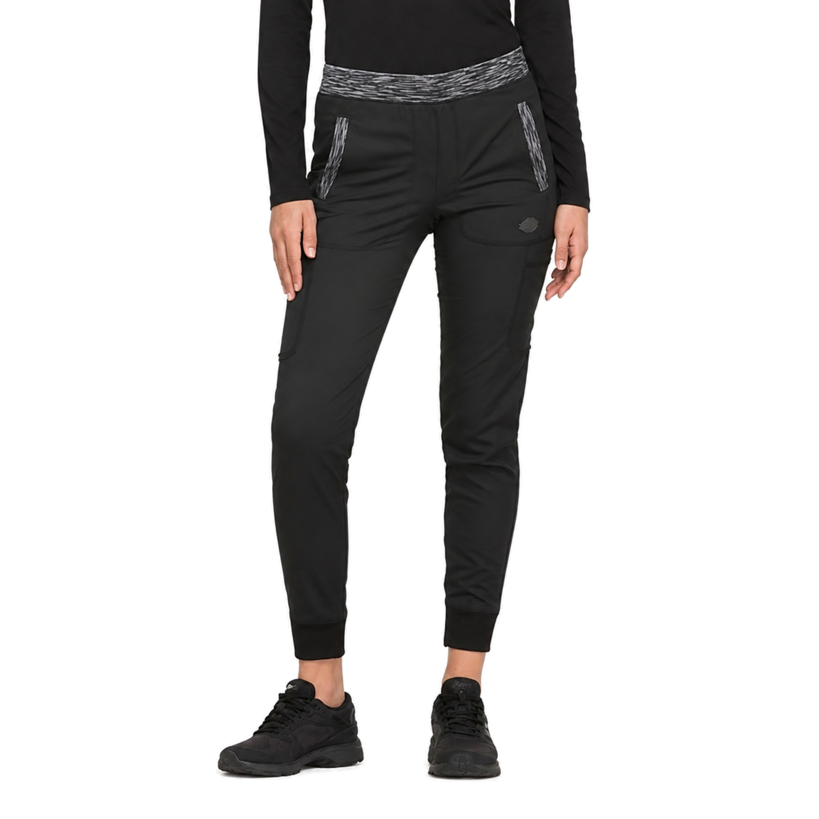 Dickies DK185 pantalón quirúrgico jogger para mujer Negro, frente | color:negro