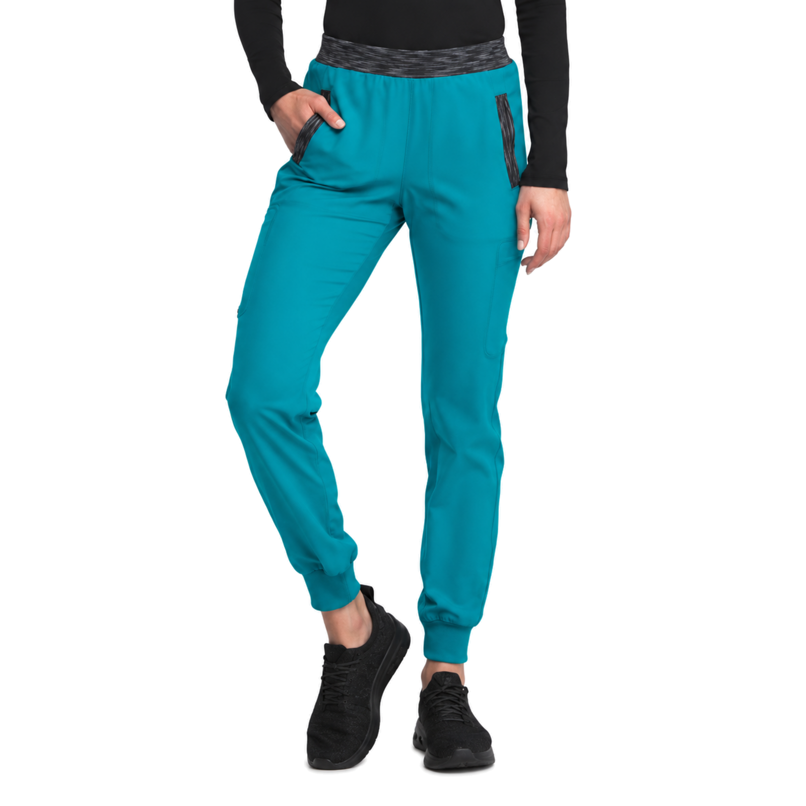Dickies DK185 pantalón quirúrgico jogger para mujer Verde Jade, frente | color:verde-jade