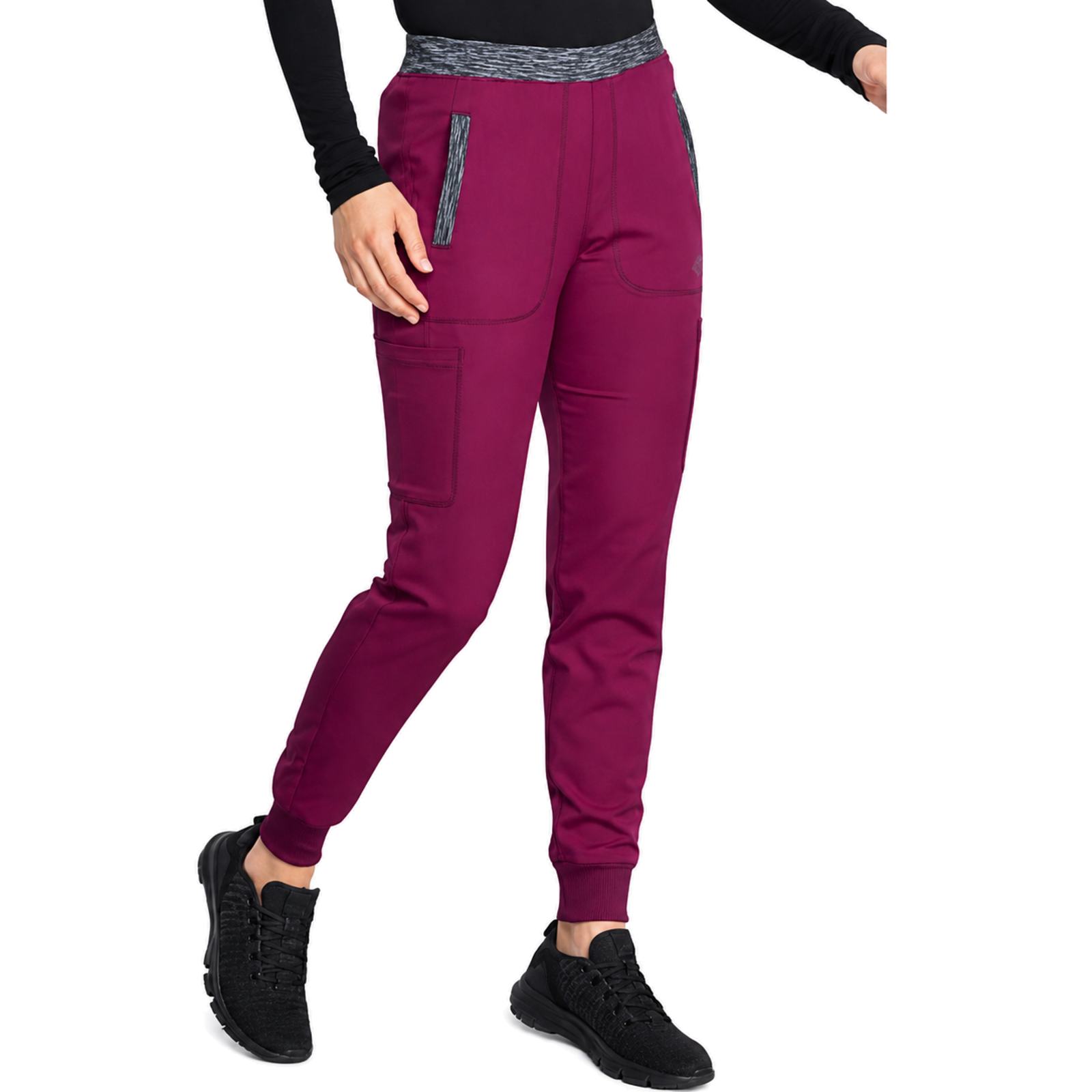 Dickies DK185 pantalón quirúrgico jogger para mujer Vino, lateral | color:vino