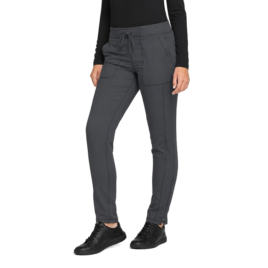 Pantalón quirúrgico skinny Dickies DK190 para mujer Gris Oxford, frente alterno