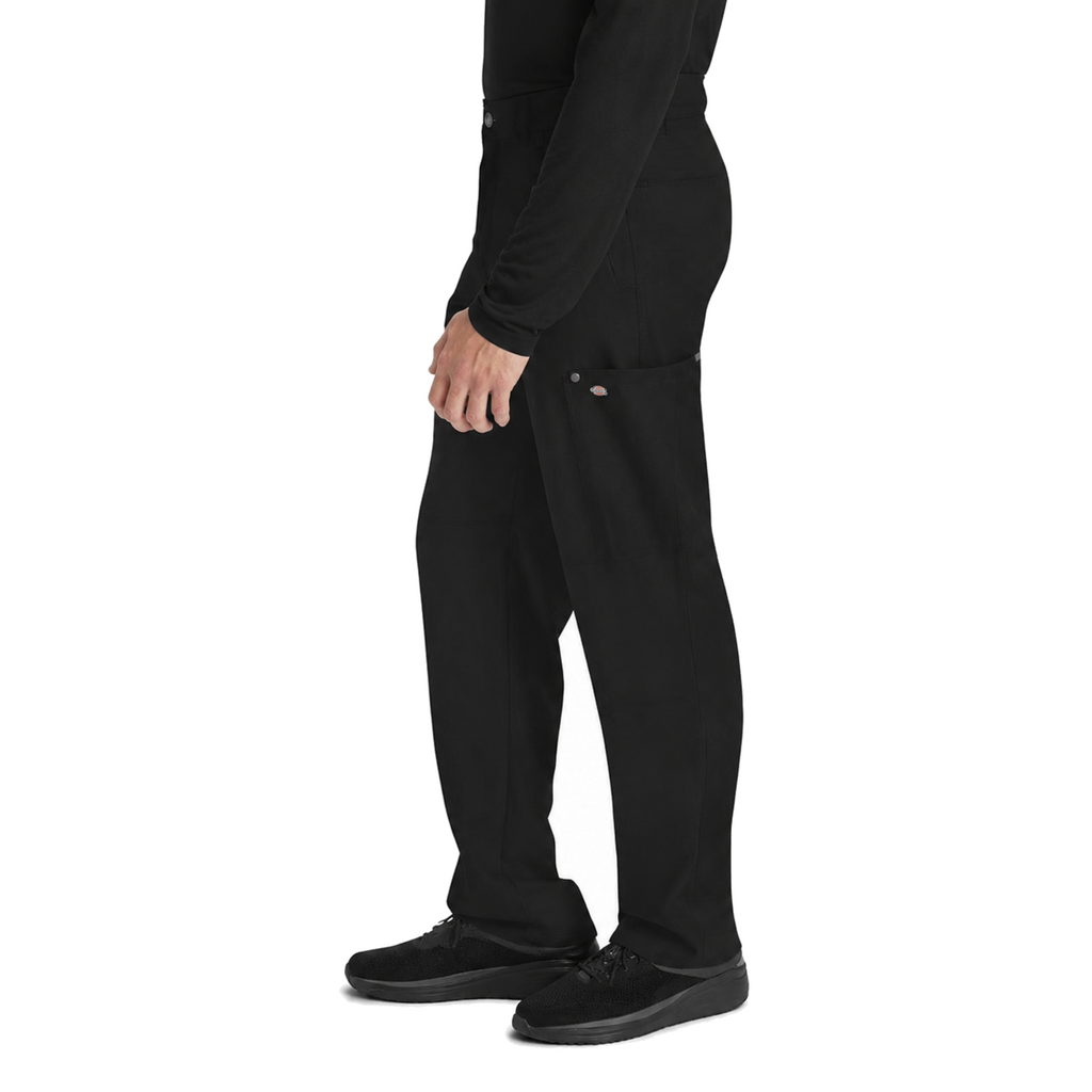 Pantalón quirúrgico Dickies DK216 para hombre Negro, vista tres cuartos derecha