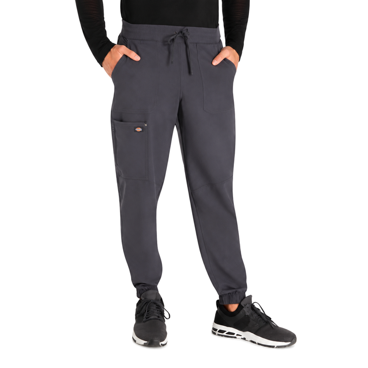 Pantalón quirúrgico jogger Dickies DK217 para hombre Gris Oxford, vista frontal | color:gris-oxford
