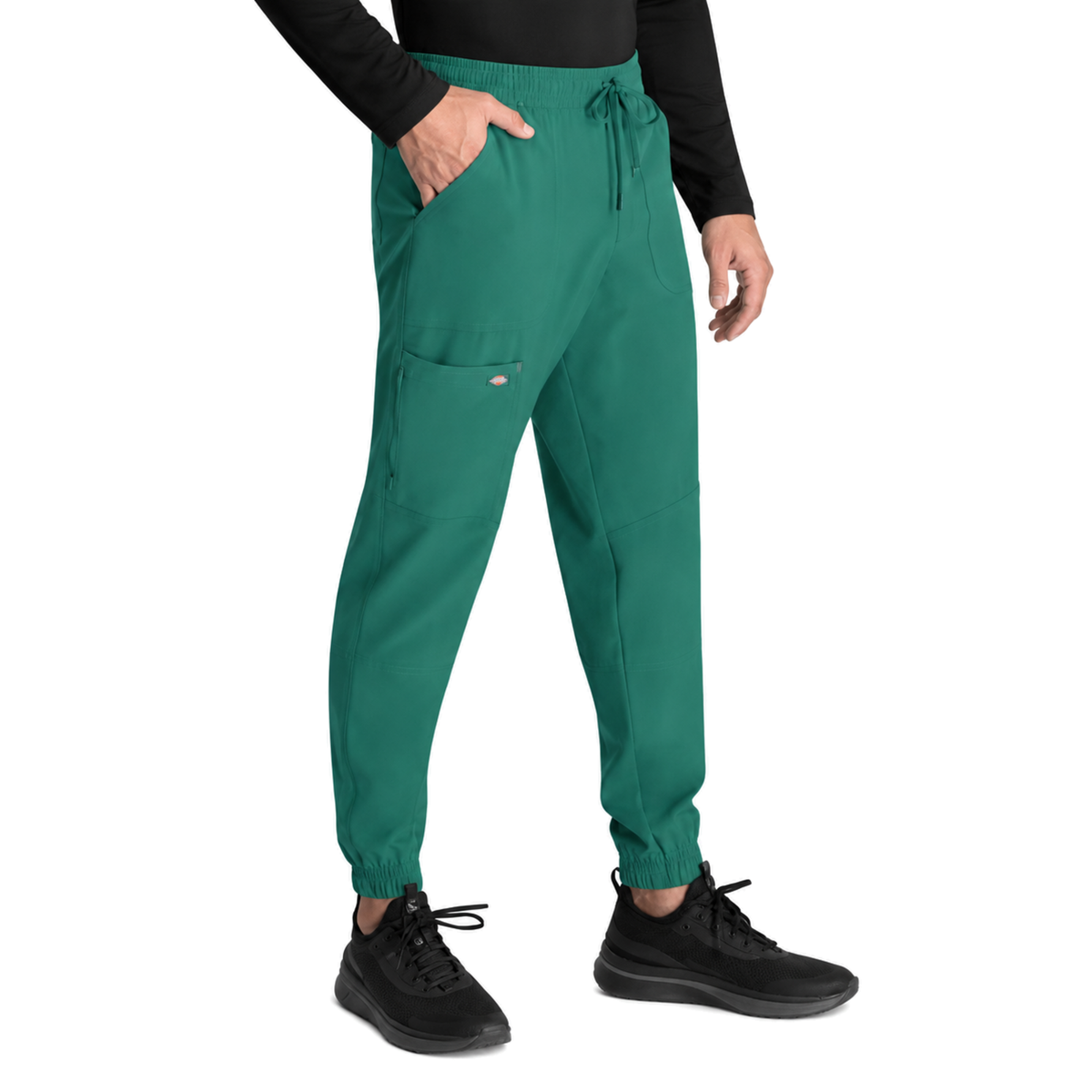 Pantalón quirúrgico jogger Dickies DK217 para hombre Verde Hunter, vista tres cuartos izquierda | color:verde-hunter