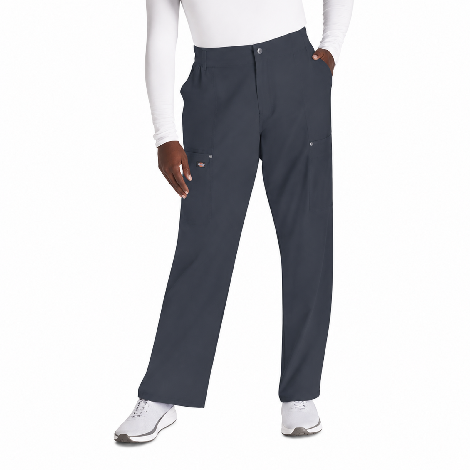 Pantalón quirúrgico Dickies DK219 para mujer EDS NXT Gris Oxford, vista frontal | color:gris-oxford