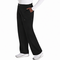 Pantalón quirúrgico Dickies DK219 para mujer EDS NXT Negro, vista frontal tres cuartos | color:negro