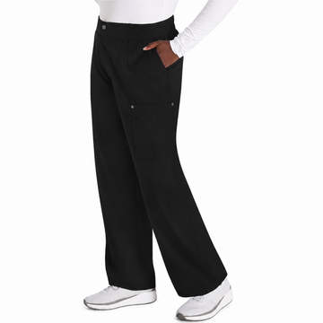 Pantalón quirúrgico Dickies DK219 para mujer EDS NXT Negro, vista frontal tres cuartos | color:negro