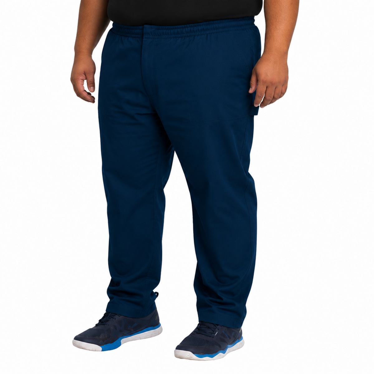 Pantalón quirúrgico Dickies DK220 Balance para hombre talla extra Azul Marino, vista frontal tres cuartos | color:azul-marino