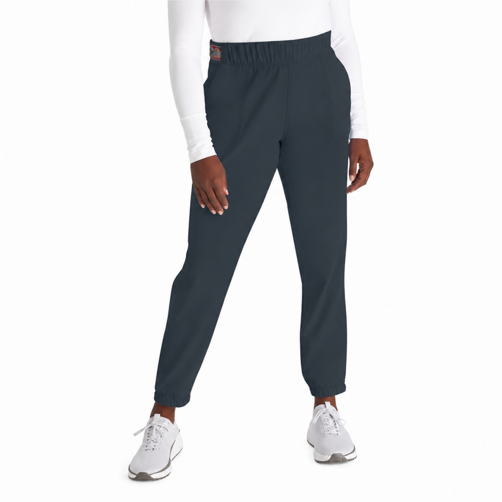 Pantalón jogger quirúrgico Dickies DK221 EDS NXT para mujer Gris Oxford, vista frontal | color:gris-oxford