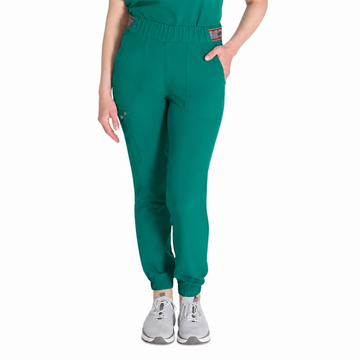Pantalón jogger quirúrgico Dickies DK221 EDS NXT para mujer Verde Hunter, vista frontal | color:verde-hunter