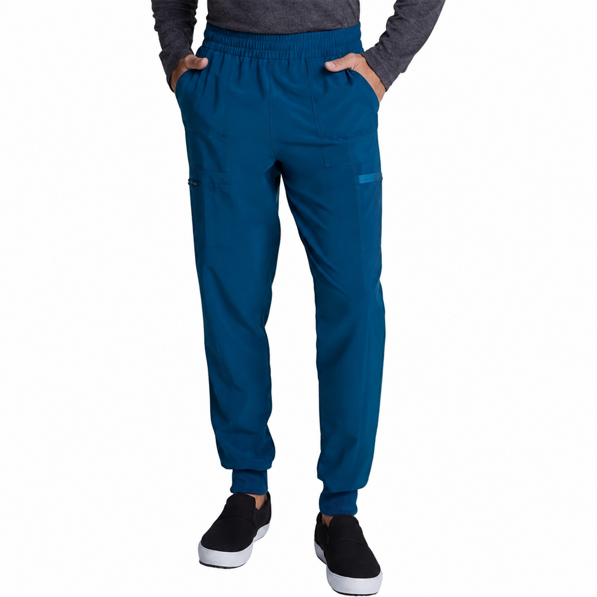 Pantalón jogger quirúrgico Dickies DK223 EDS Essentials para hombre Azul Caribe, vista frontal | color:azul-caribe