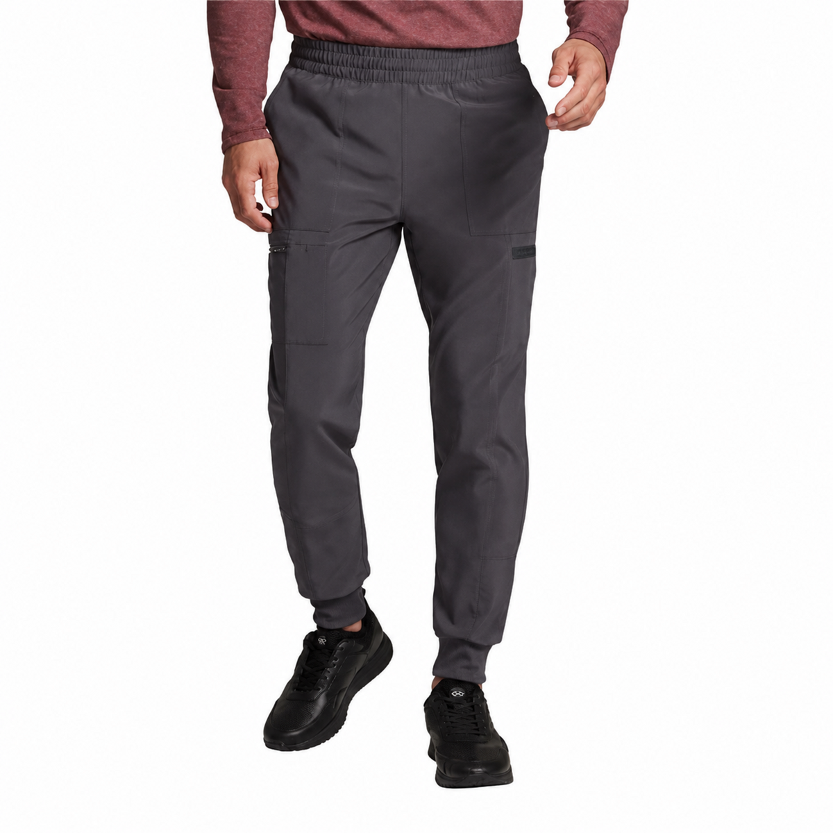 Pantalón jogger quirúrgico Dickies DK223 EDS Essentials para hombre Gris Oxford, vista frontal | color:gris-oxford