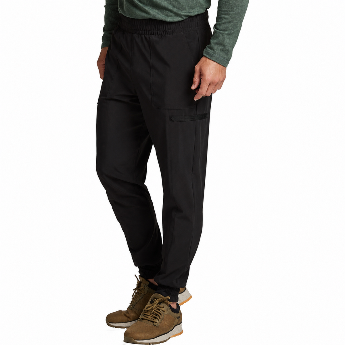 Pantalón jogger quirúrgico Dickies DK223 EDS Essentials para hombre Negro, vista lateral cruzada | color:negro