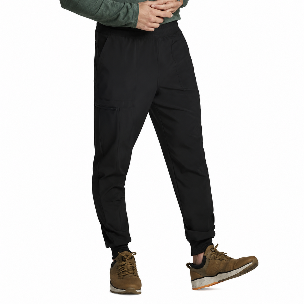 Pantalón jogger quirúrgico Dickies DK223 EDS Essentials para hombre Negro, vista tres cuartos | color:negro