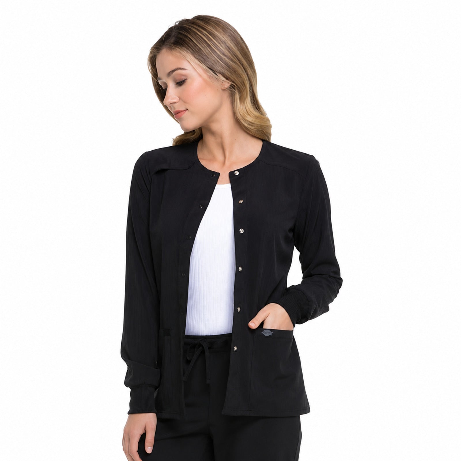 Chamarra médica Dickies DK305 para mujer Negro, frente detalle | color:negro
