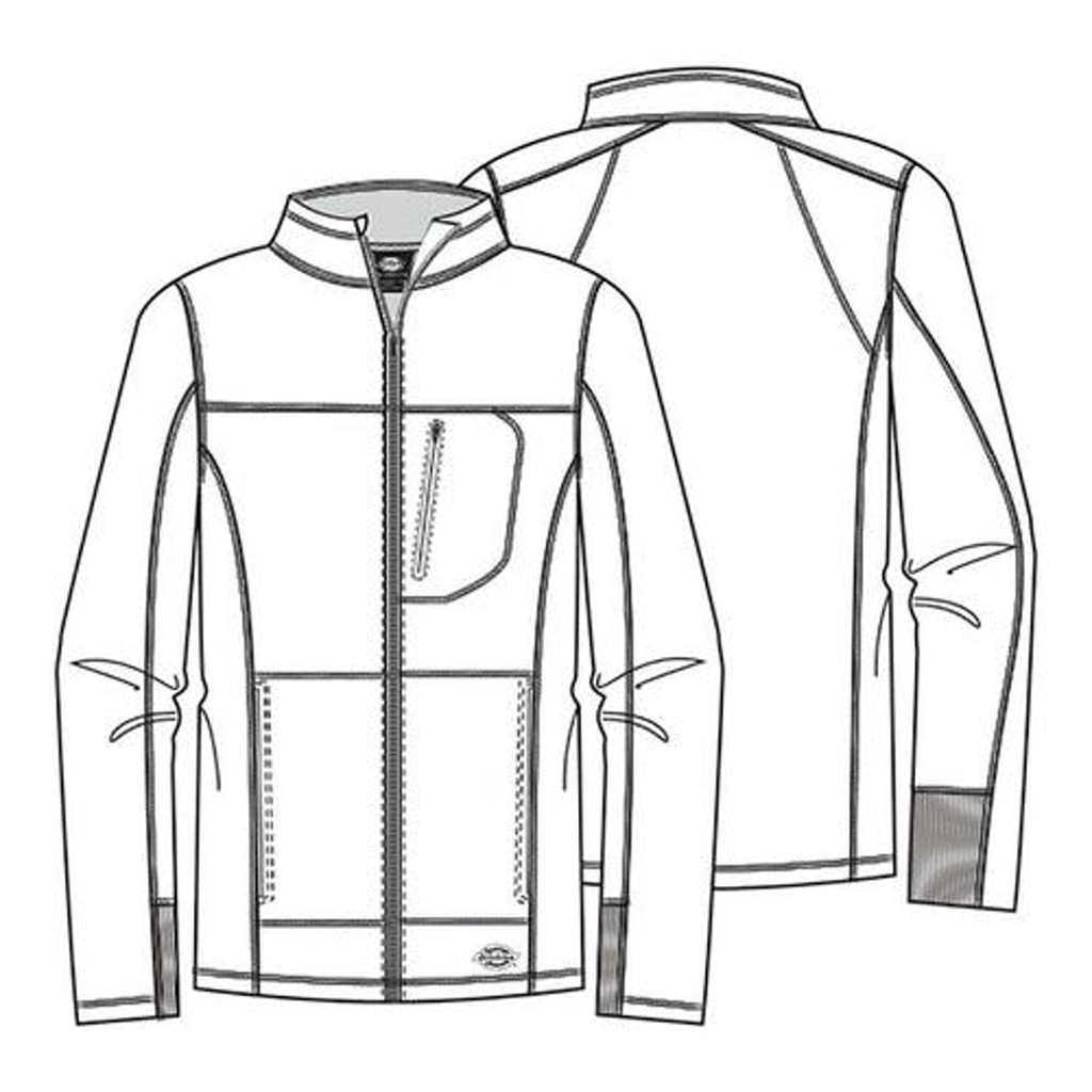 Chamarra médica Dickies DK310 para hombre Rojo, dibujo técnico