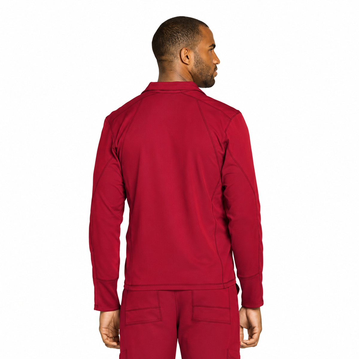 Chamarra médica Dickies DK310 para hombre Rojo, vista posterior | color:rojo