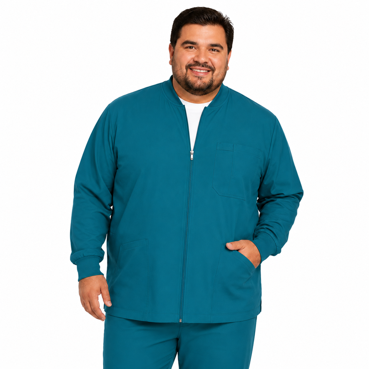 Chamarra médica Dickies DK320 para hombre talla extra Azul Caribe, imagen 1 | color:azul-caribe