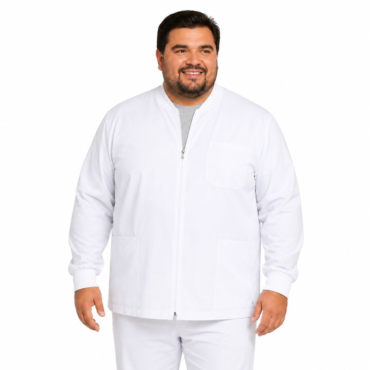 Chamarra médica Dickies DK320 para hombre talla extra Blanca, imagen 1 | color:blanca