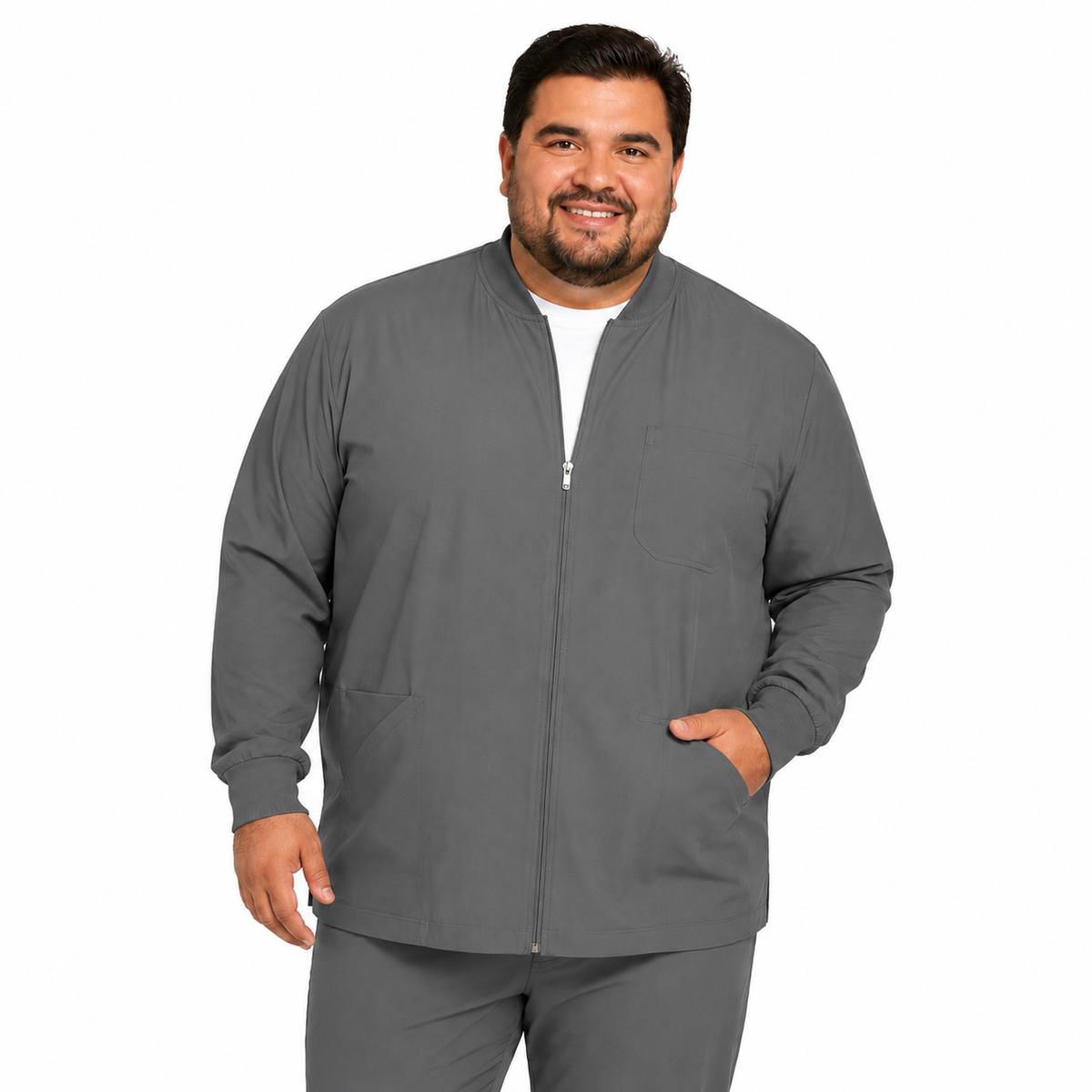 Chamarra médica Dickies DK320 para hombre talla extra Gris Oxford, imagen 1 | color:gris-oxford