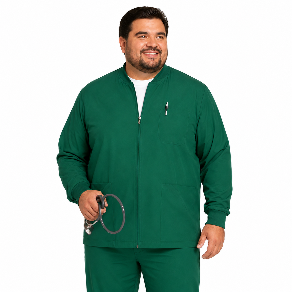 Chamarra médica Dickies DK320 para hombre talla extra Verde Botella, imagen 2 | color:verde-botella