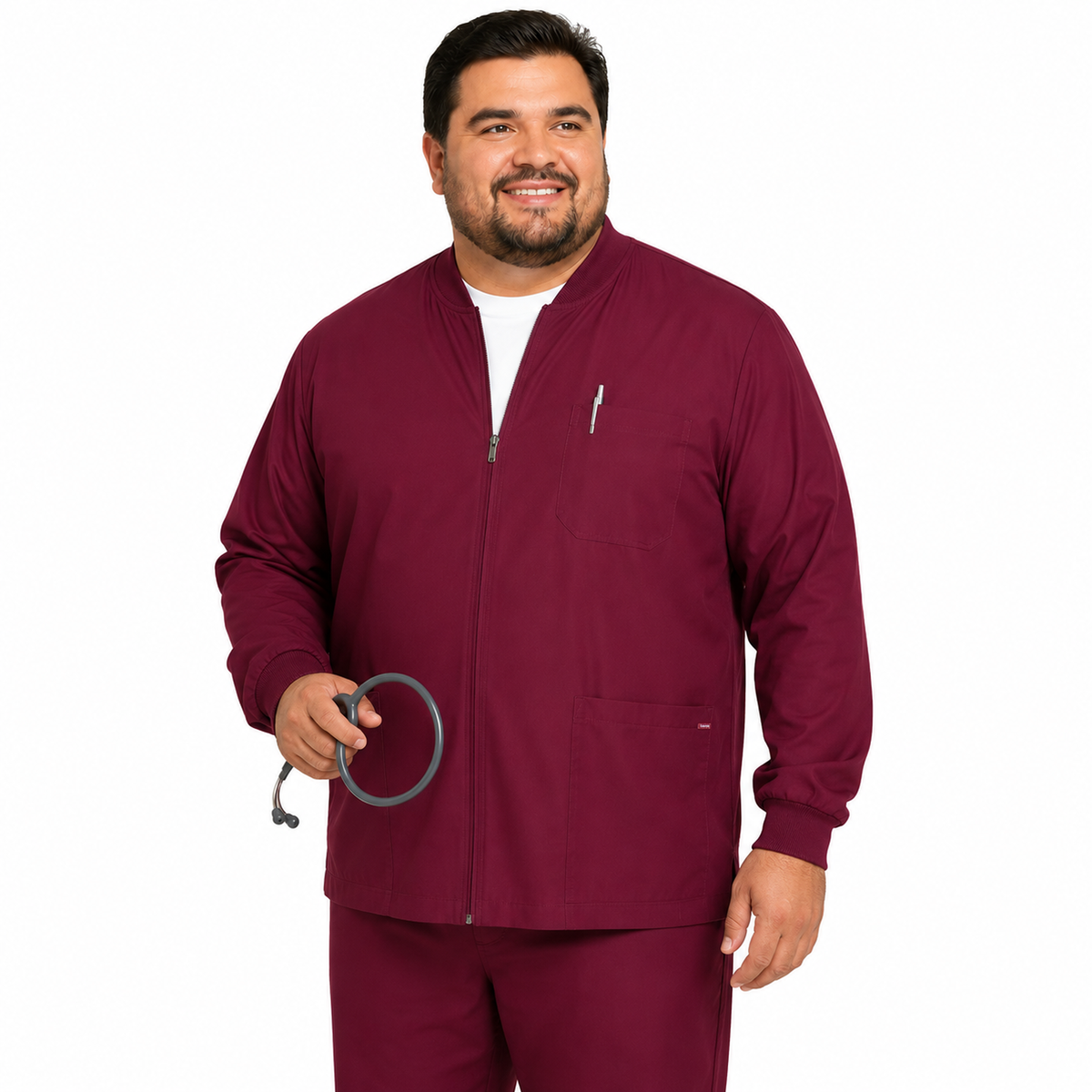 Chamarra médica Dickies DK320 para hombre talla extra Vino, imagen 2 | color:vino
