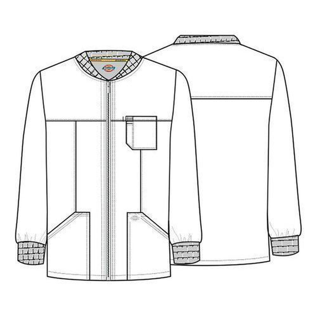 Chamarra médica Dickies DK320 para hombre Vino, dibujo técnico