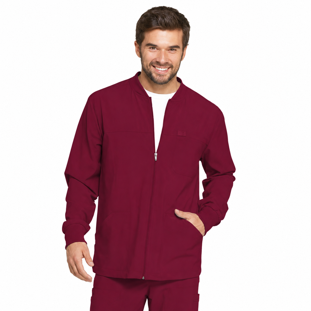Chamarra médica Dickies DK320 para hombre Vino, vista frontal