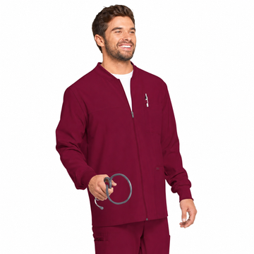 Chamarra médica Dickies DK320 para hombre Vino, vista frontal tres cuartos | color:vino