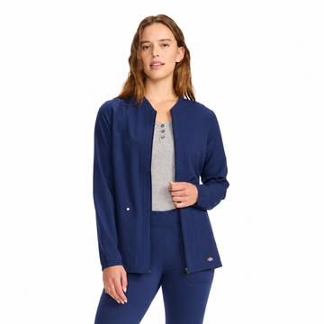 Dickies DK322 chamarra médica para mujer, vista frontal, color Azul Marino | color:azul-marino